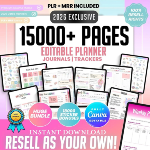 15 000 PAGES EDITABLE PLANNERS, JOURNALS & TRACKERS